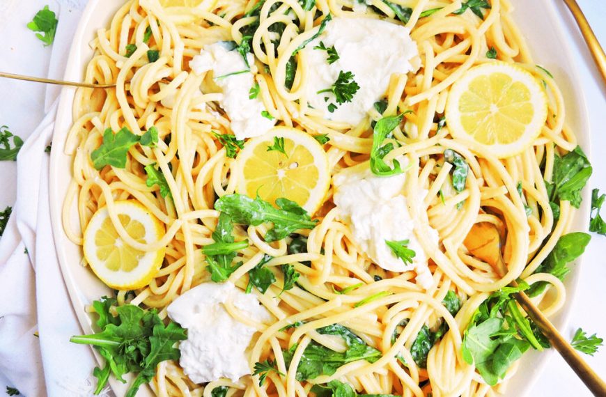 Zesty Lemon Herb Pasta with Burrata