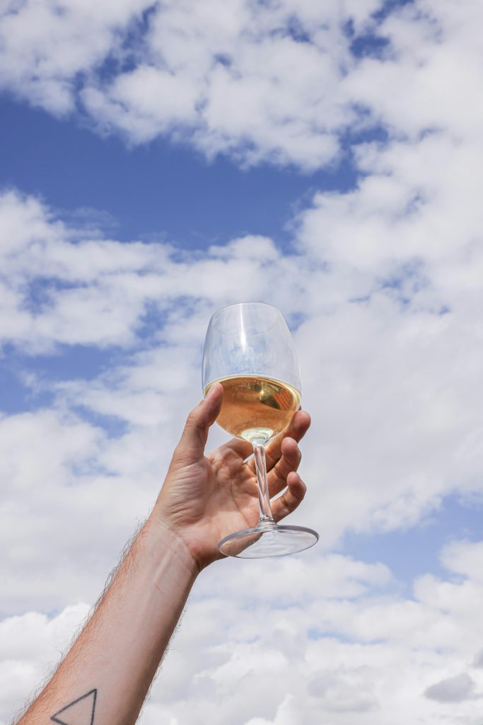 Natural orange wine